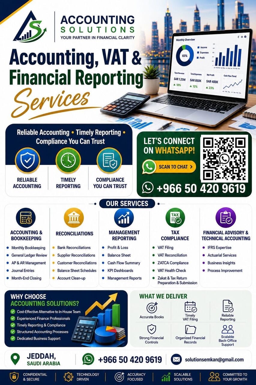 Jeddah, Job Seekers, Freelancer Accountant Available To Serve