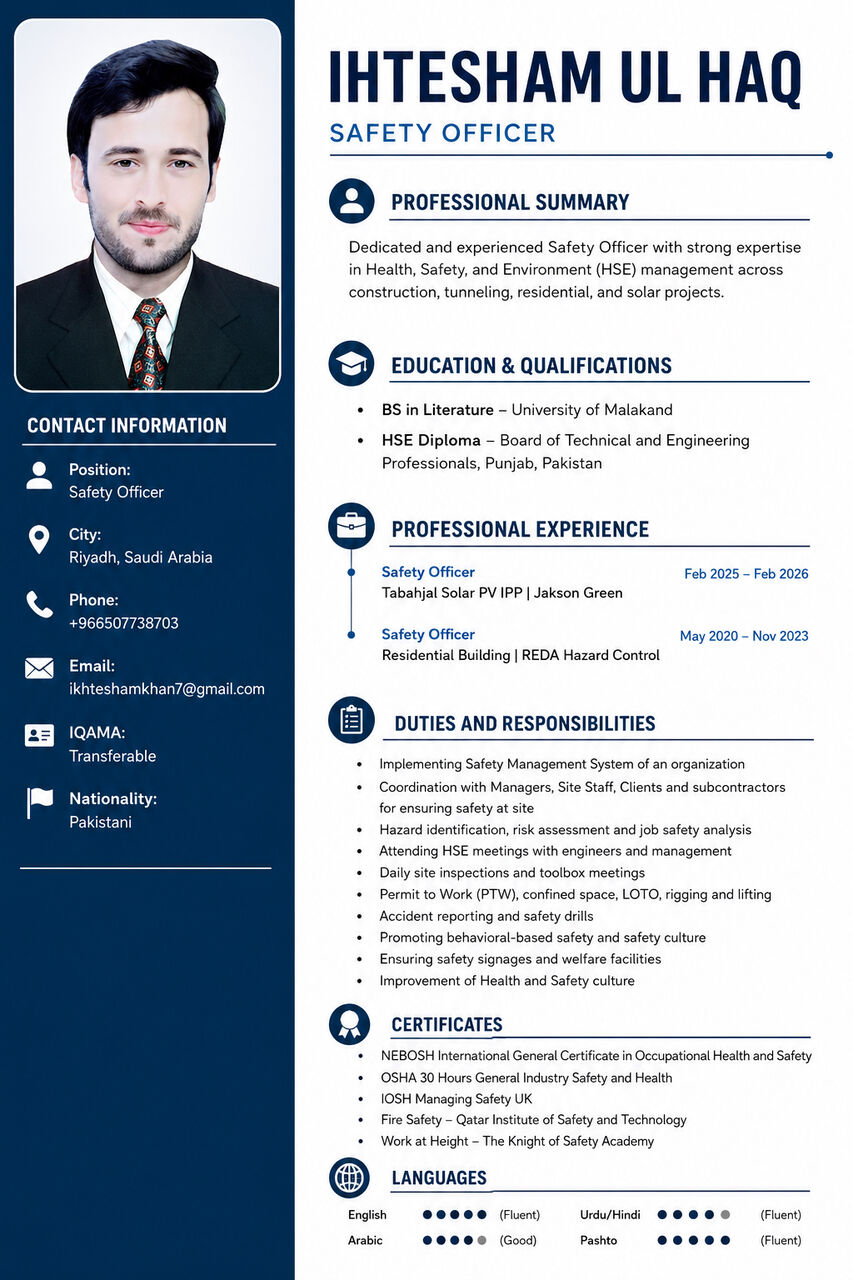 Al Kharj, Job Seekers, Safety Officer