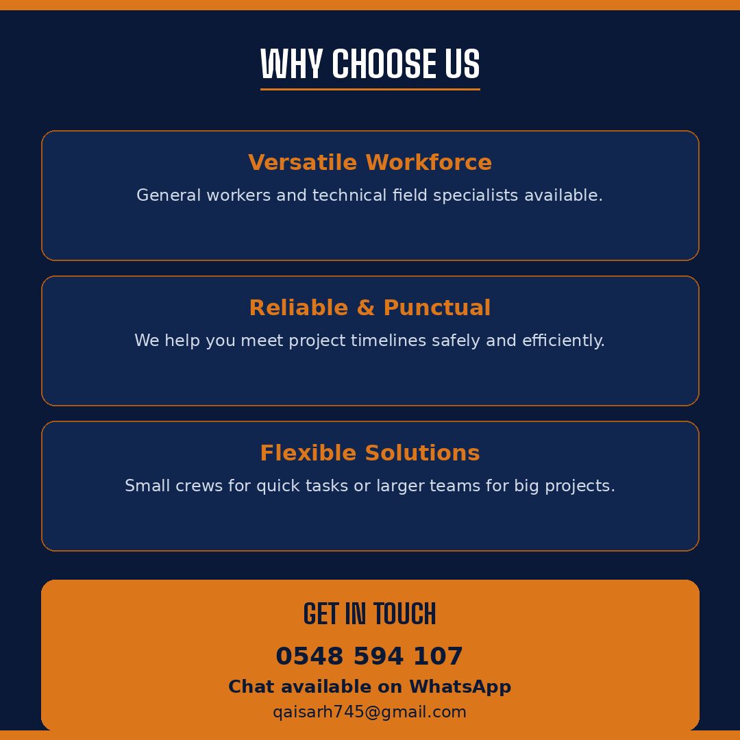 Riyadh, Labor/Moving, Professional Manpower Supply - Construction, Labor & Logistics - Riyadh