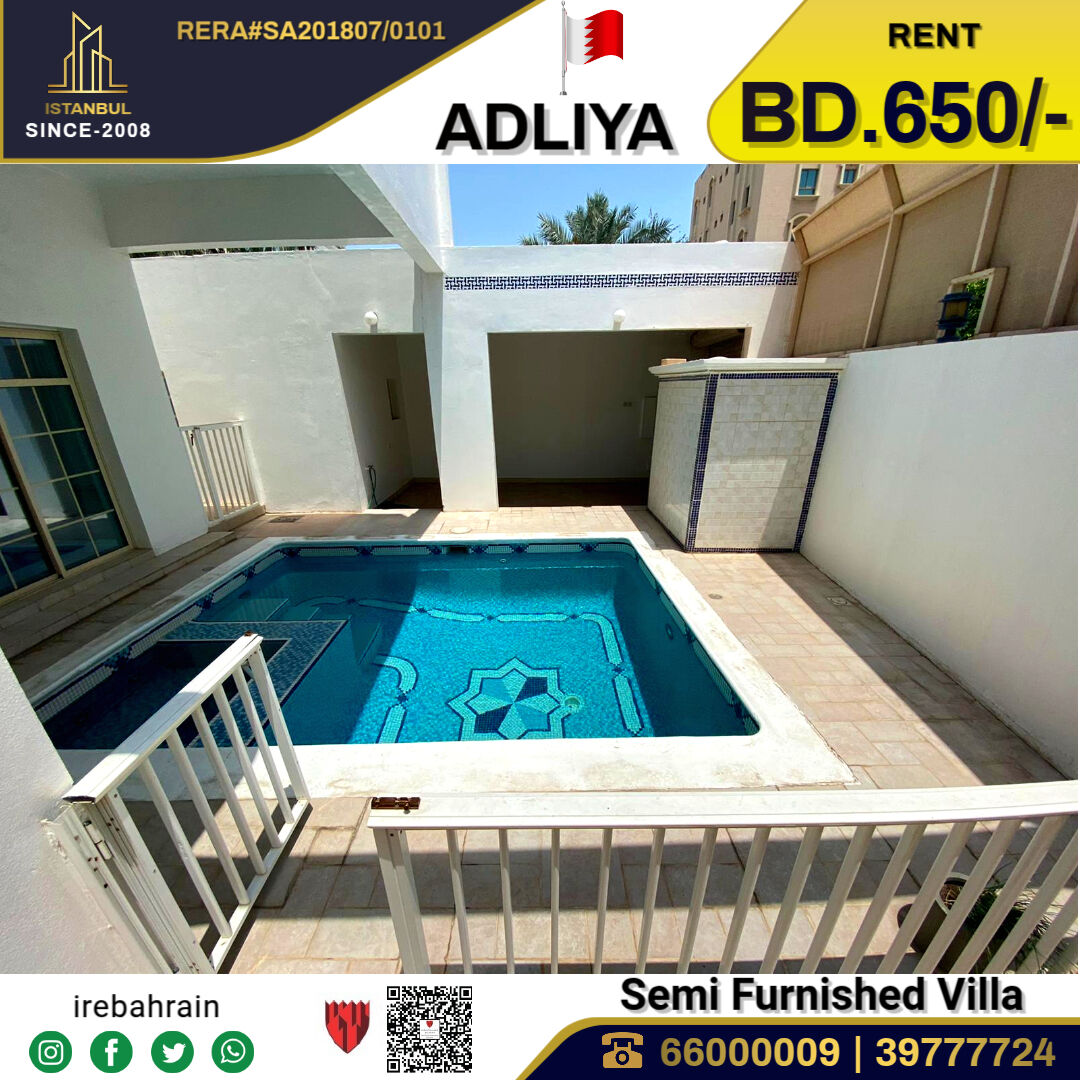 Adliya, Villas, BHD 650,  Semi Furnished Villa For Rent In Adliya