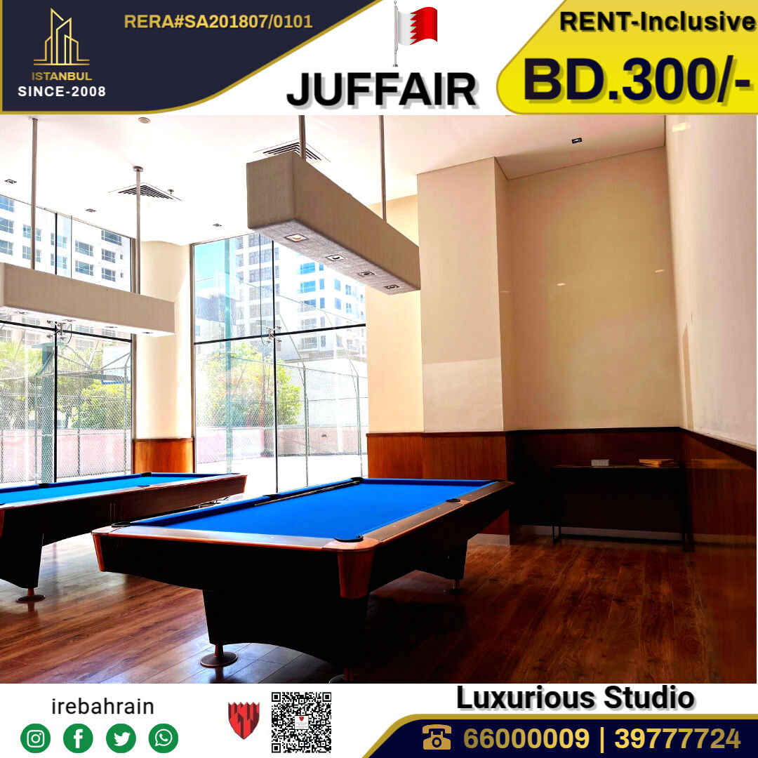 Juffair, Apartments, Flats, Houses & Villas, BHD 300/month,  Furnished,  Studio,  High Luxurious Studio For Rent In Fontana Tower, Juffair