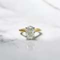 GBP 2250,  Exquisite Oval Diamond Engagement Ring With Two-Tone Cathedral Style