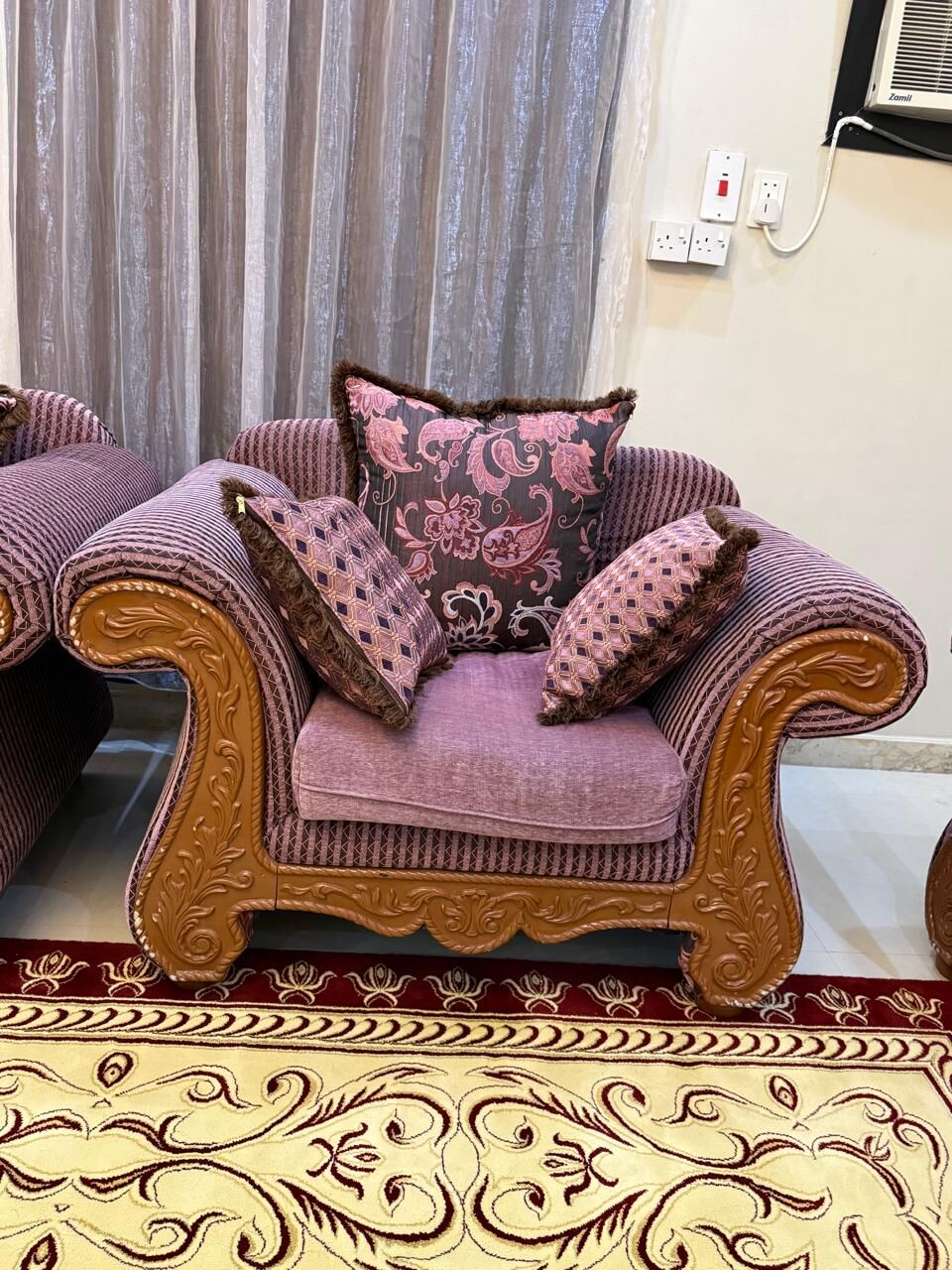 Khobar, Household Items, SAR 350,  7 Seater Sofa With Sofa Cushion And Curtain
