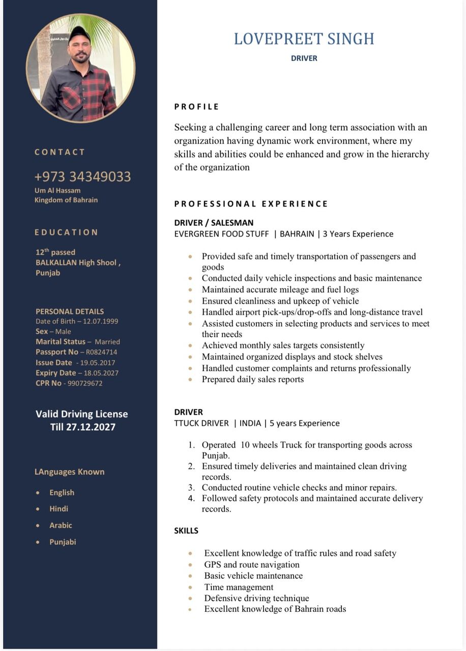 Manama, Job Seekers, Driver