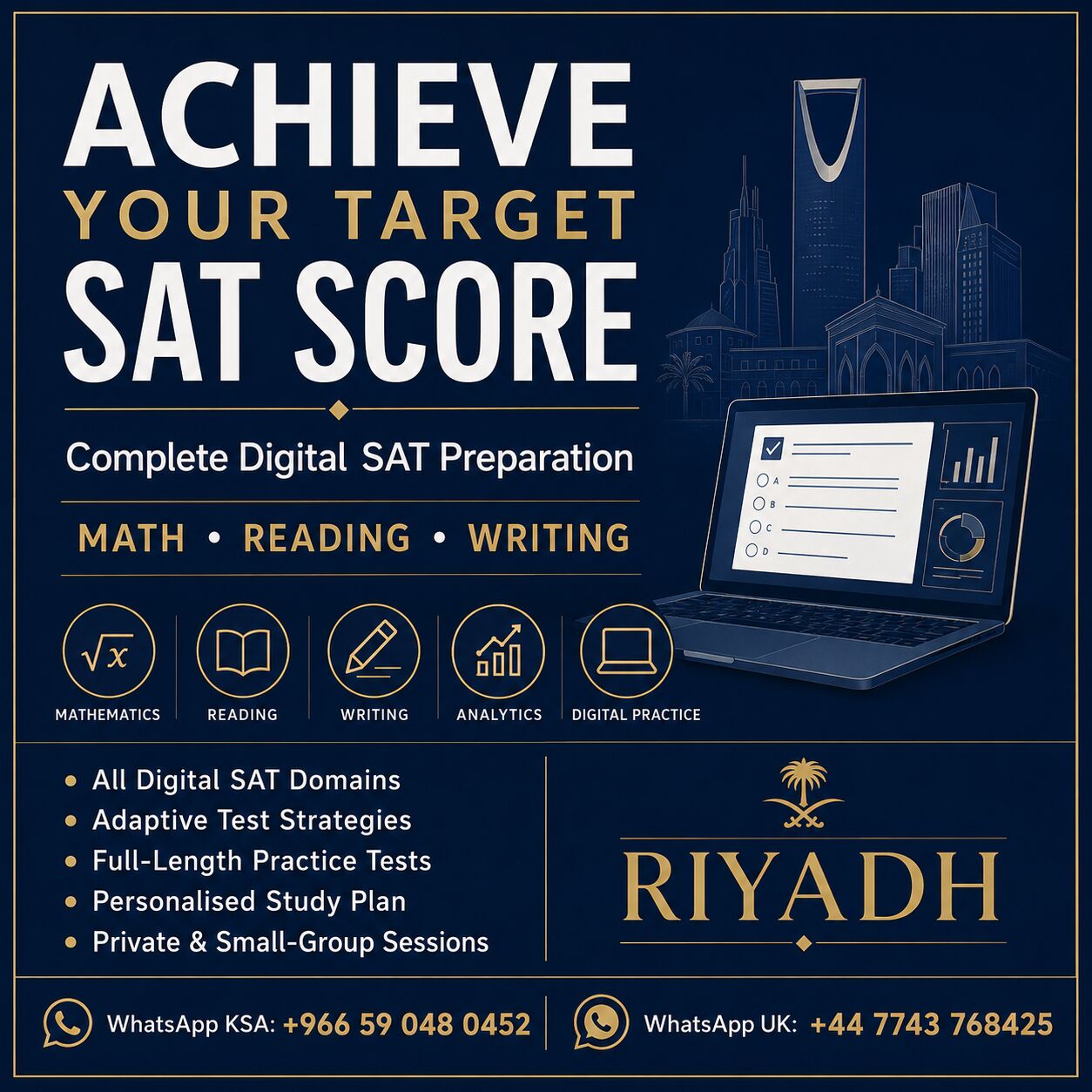 Al Batha, Lessons Offered, Achieve Your Target SAT Score | Complete Digital SAT Preparation &ndash; Riyadh