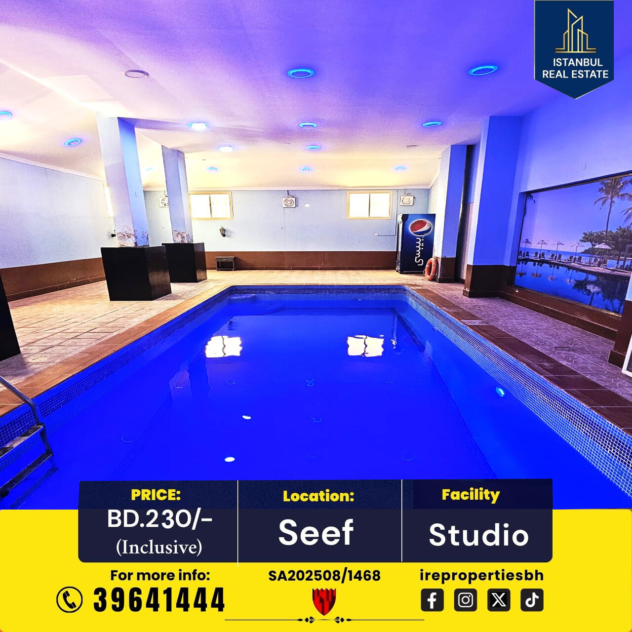 Al Seef, Apartments, Flats, Houses & Villas, BHD 230/month,  Furnished,  55 Sq. Meter,  Luxury Studio Apartment For Rent In Seef BD 230/- Inclusive