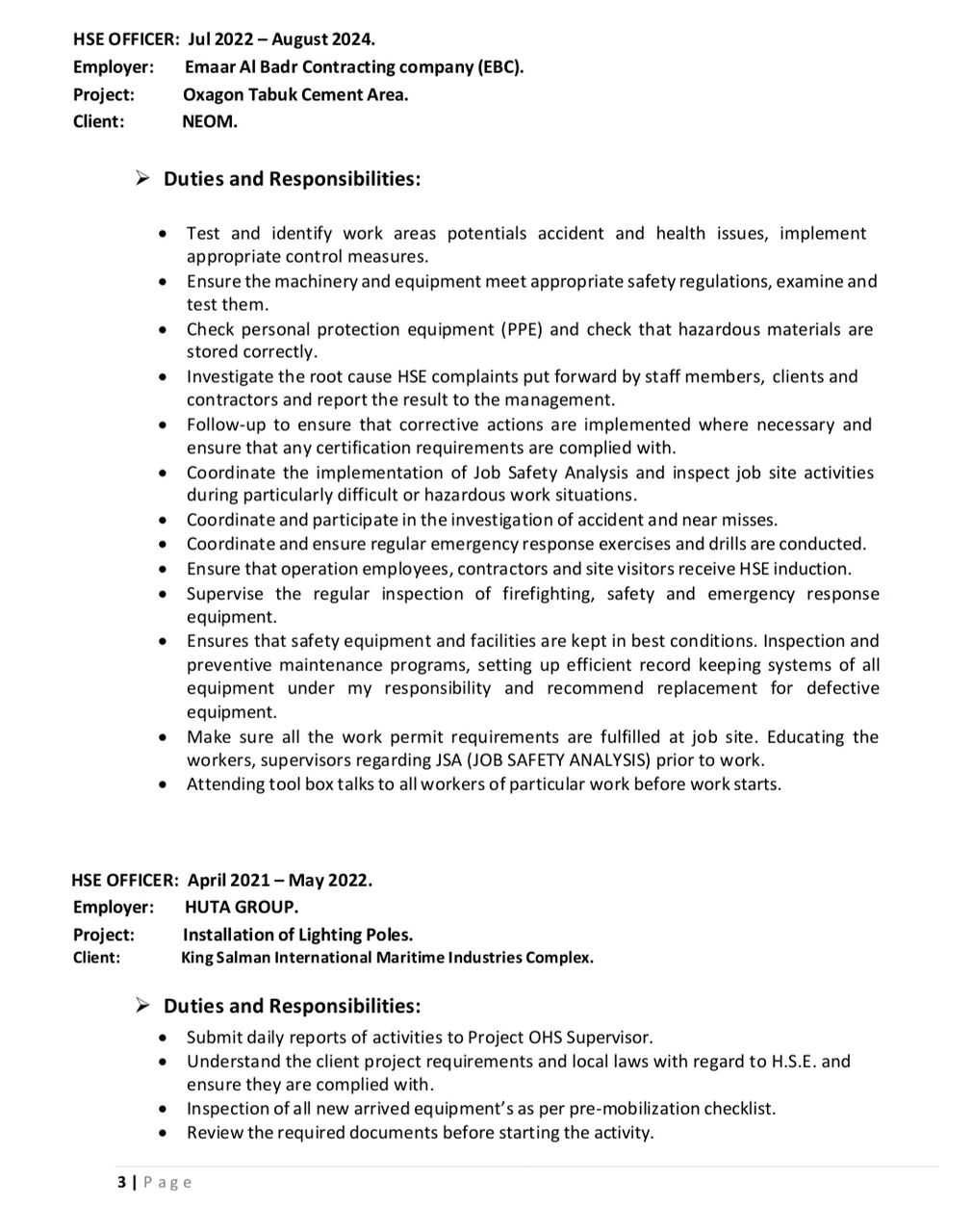 Riyadh, Job Seekers, Safety Officer | Ma