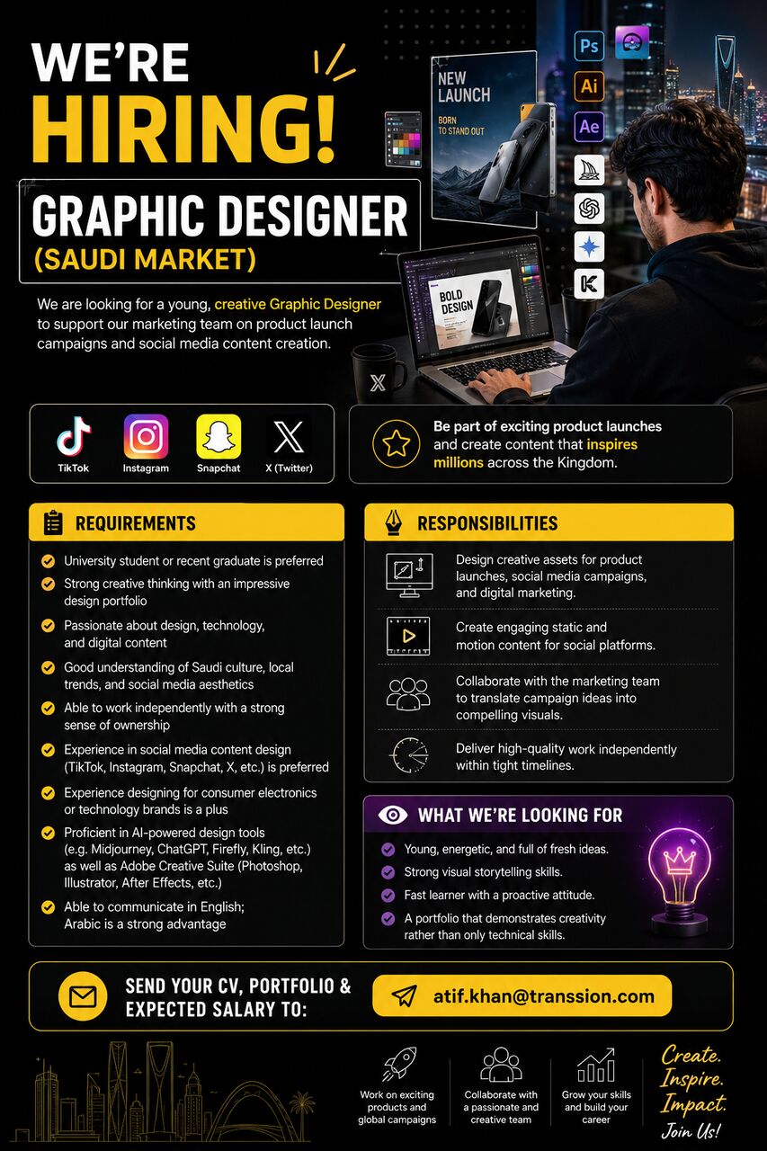 Riyadh, Jobs, Graphic Designer (Saudi Market)