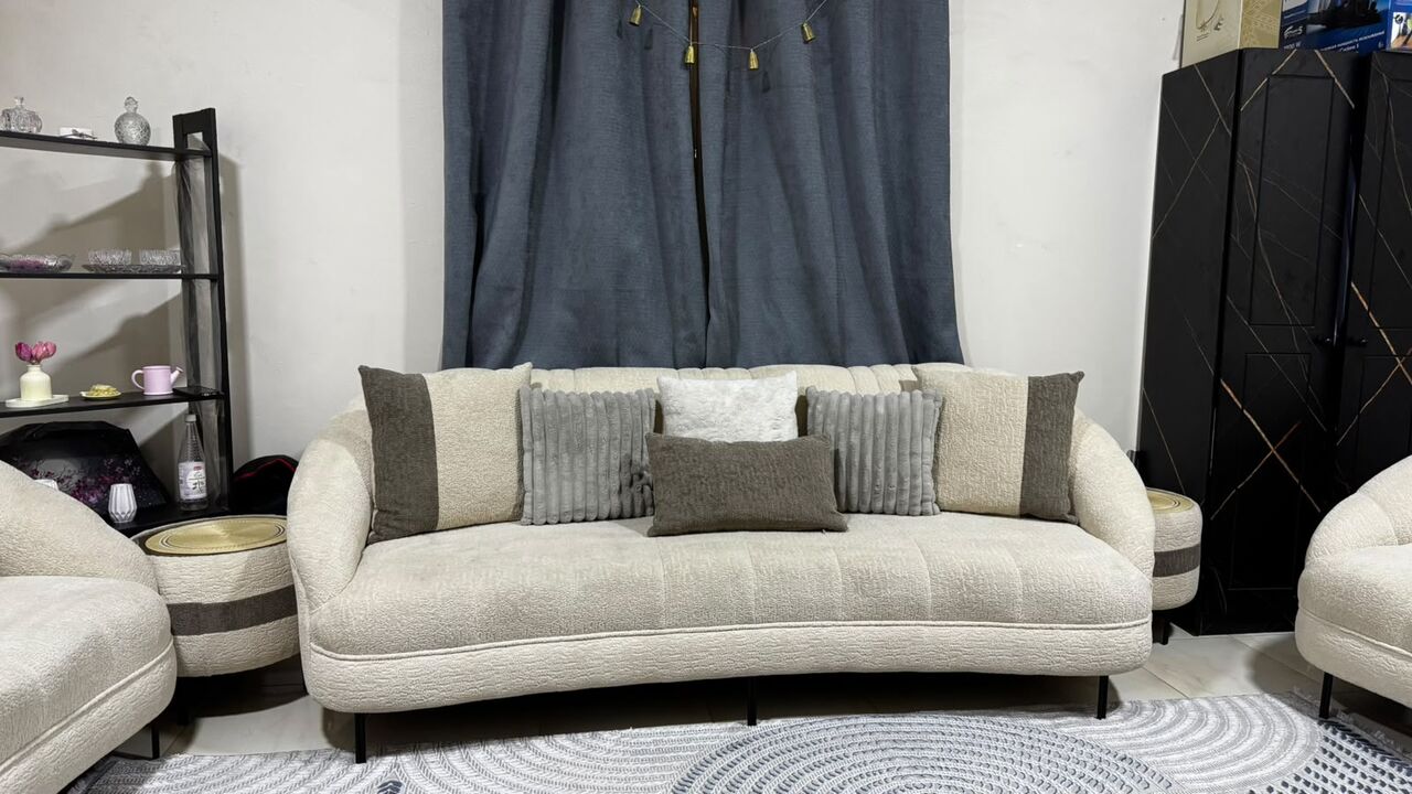 Al Aziziyah, Furniture, SAR 2500,  12 Seater Sofa Set With 03 Tables And Cusins