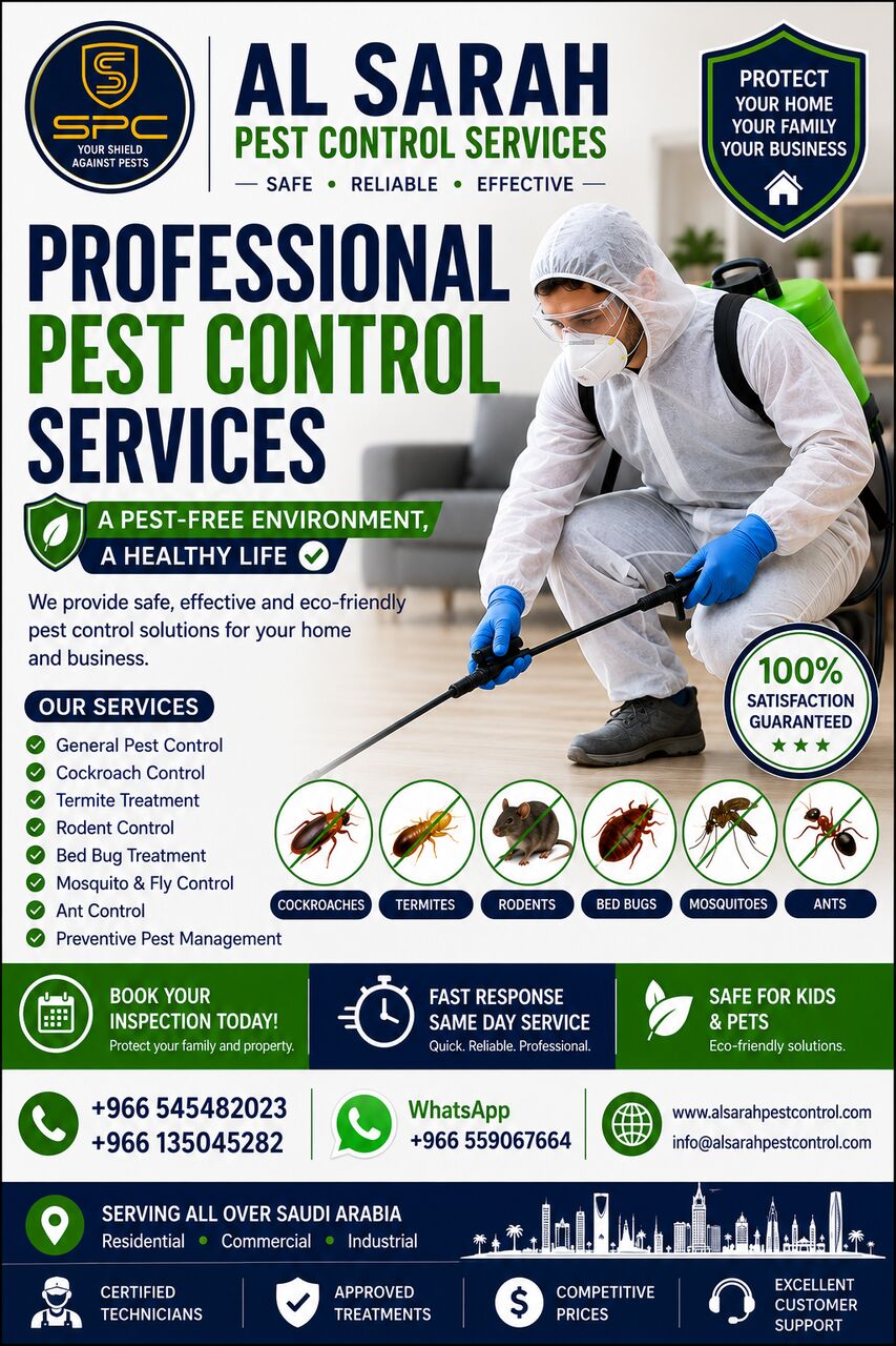 Al Khobar Al Shamalia, Pest Control, Pest Control Services Residential & Commercial, Cockroach, Termite & Rodent Control