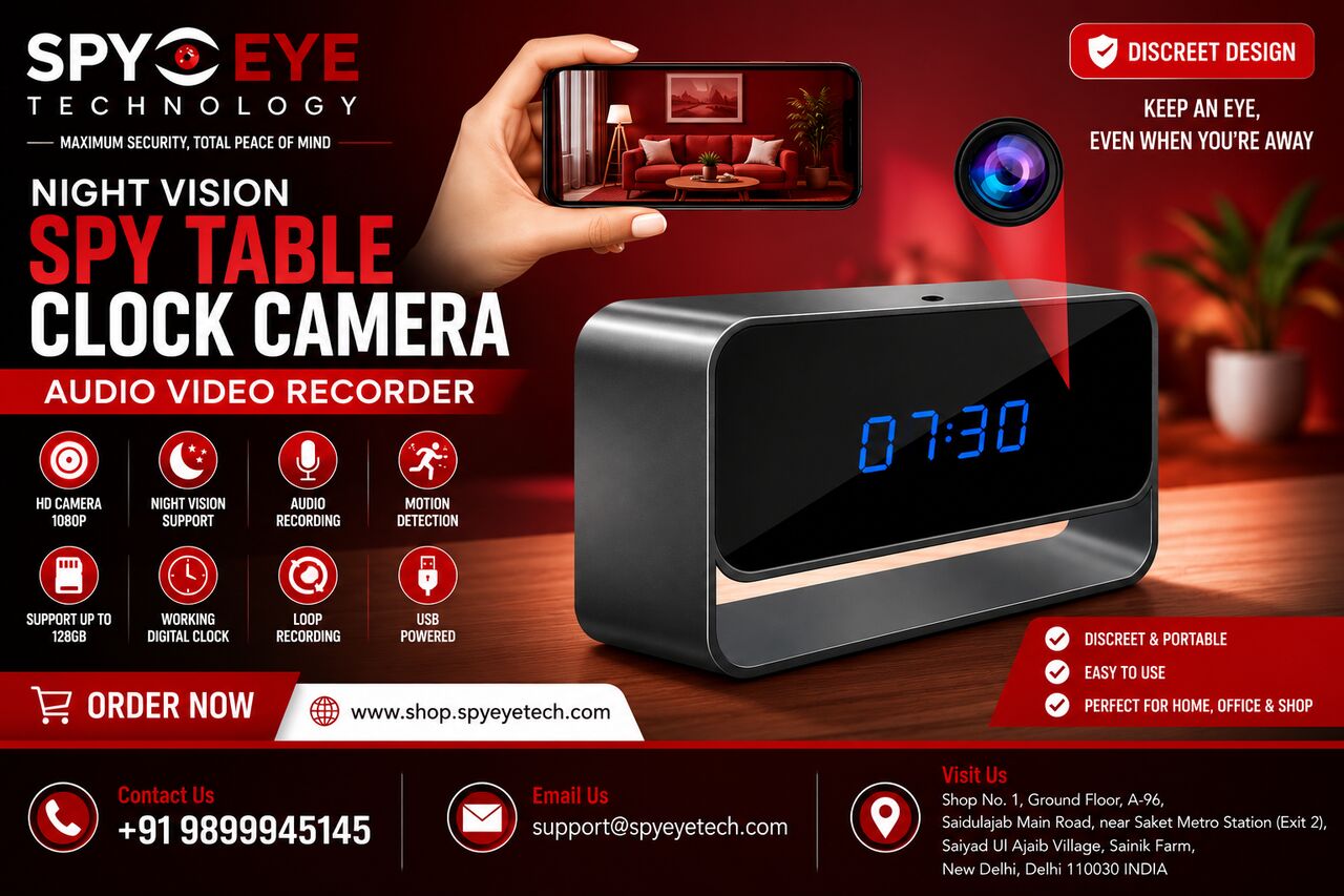 New Delhi, Electronics, INR 8999,  Trusted Spy Camera Dealers In Delhi For HD Hidden Clock Cameras