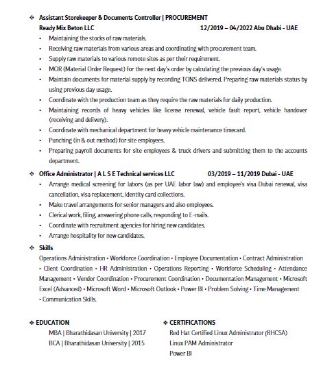 Jeddah, Job Seekers, Looking For Suitable Position Experienced Operations Administrator | Project Coordinator |