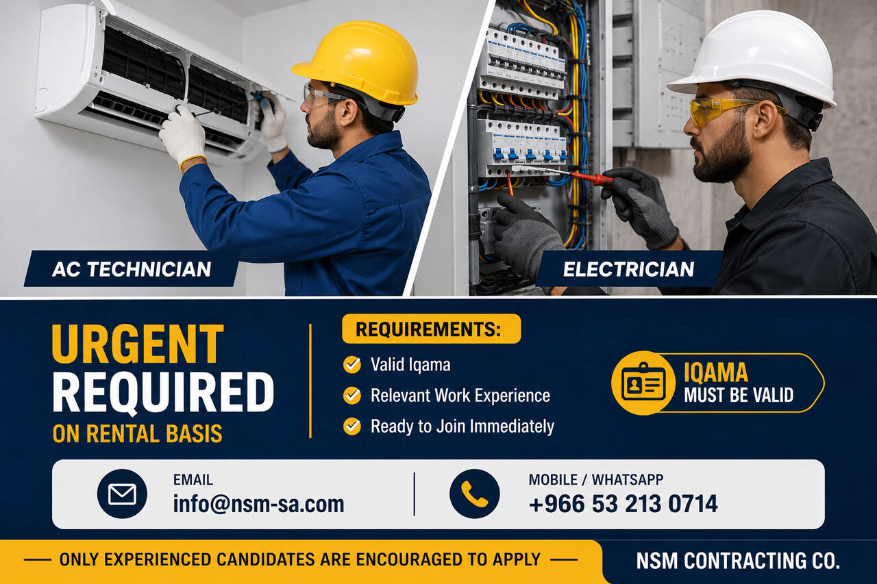 Dammam, Jobs, AC Technician & Electrician