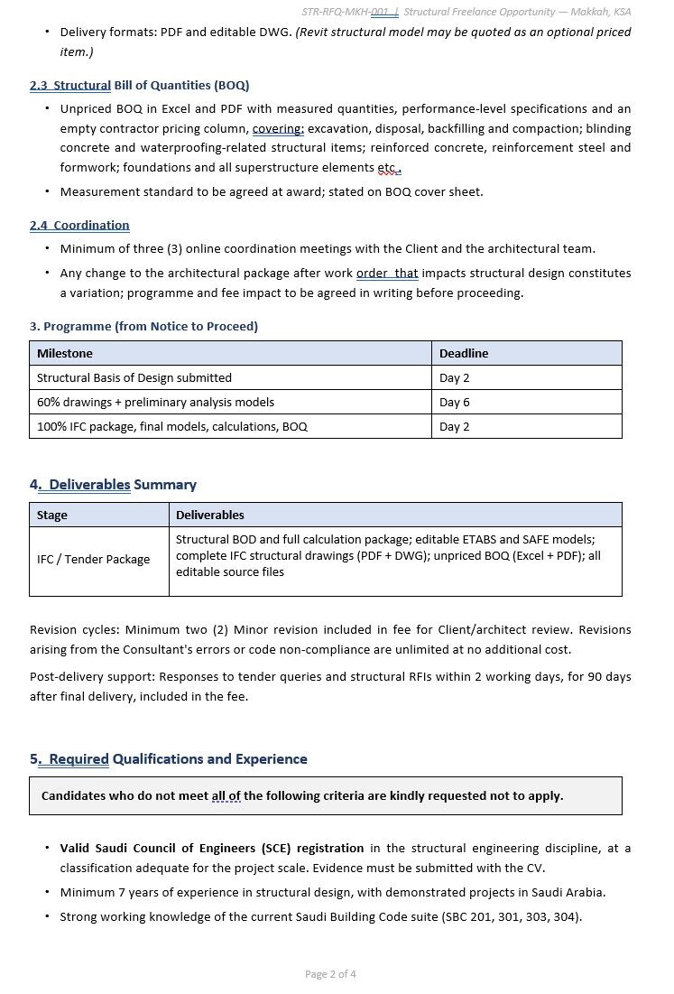 Riyadh, Jobs, Free Lance Structural Engineer ( Design ) Required