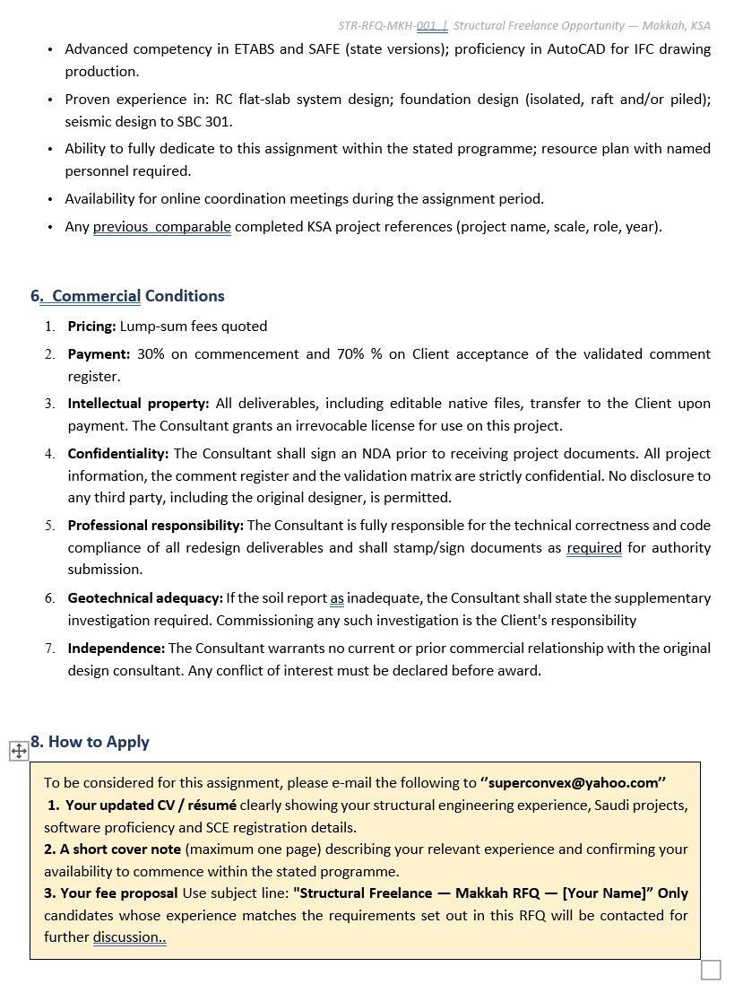 Riyadh, Jobs, Free Lance Structural Engineer ( Design ) Required