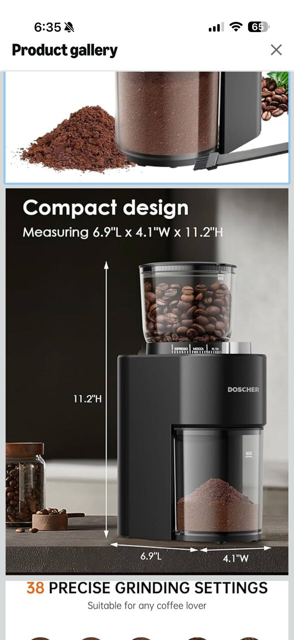 Al Rehab, Appliances, SAR 170,  DOSCHER V60 Conical Burr Coffee Grinder