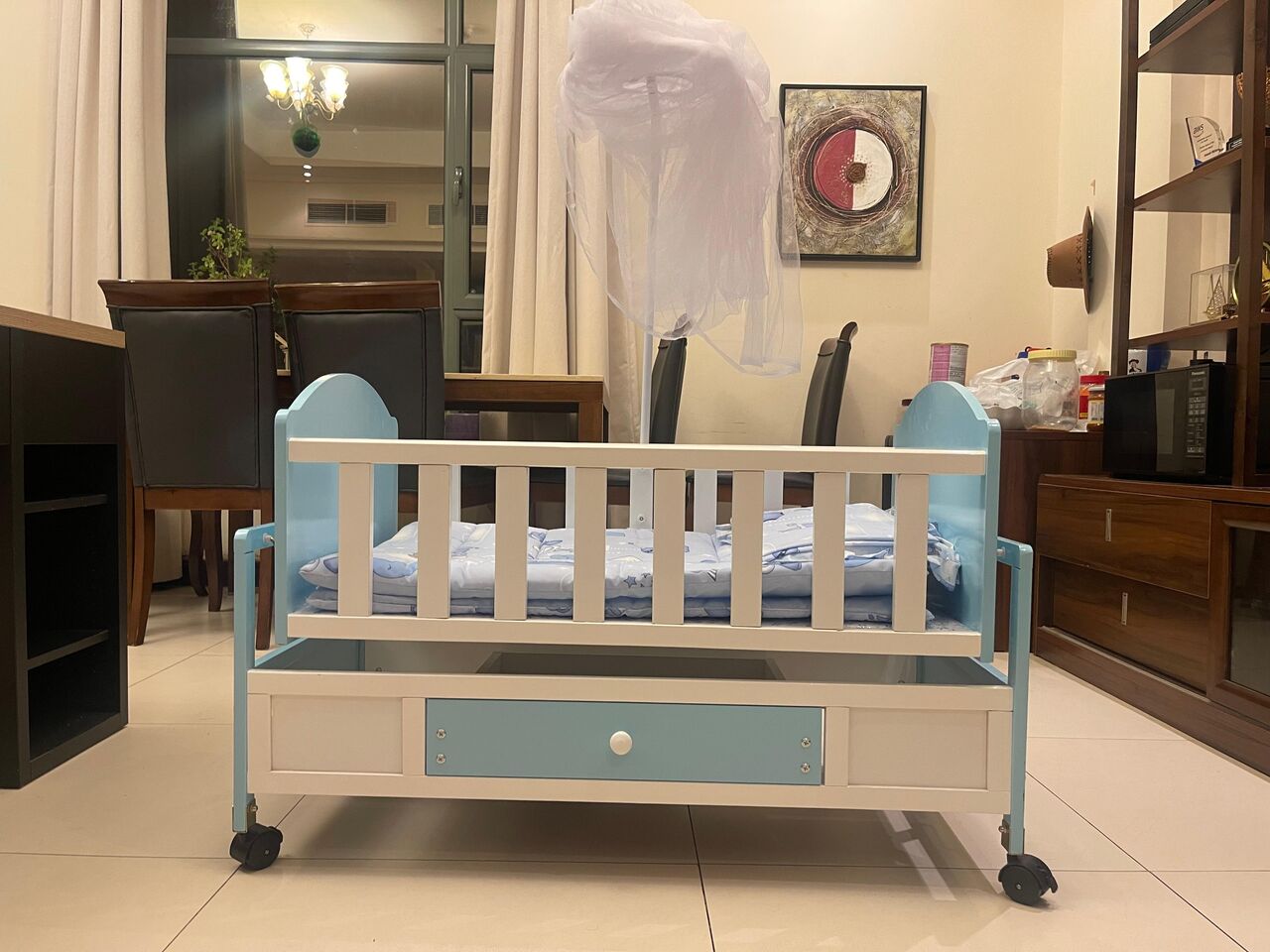 Juffair, Baby & Kid Stuff, BHD 50,  2 Baby Cradles &mdash; IKEA Gulliver Cot + Wooden Swinging Cradle With Mattresses