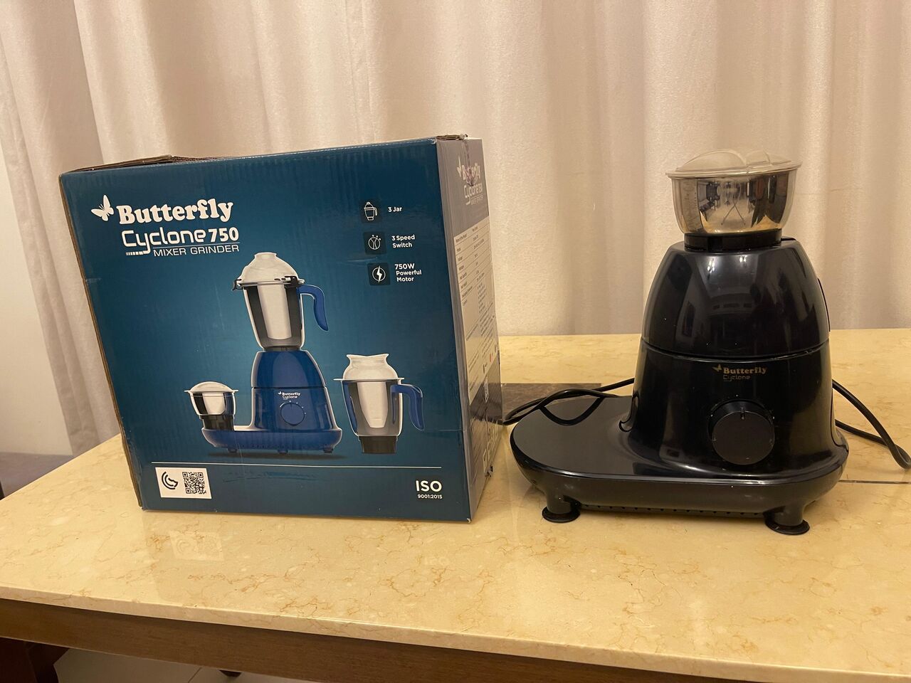 Juffair, Appliances, BHD 15,  Butterfly Cyclone 750W Mixer Grinder With 3 Jars &mdash; Like New With Box