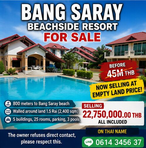 Bangkok, Buildings, THB 22750000,  AMAZING  RESORT OFFER SALE &ndash; BANG SARAY INVESTMENT OPPORTUNITY