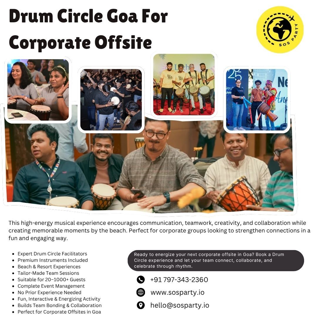 Goa, Event Planning, Corporate Drumming Sessions In Goa