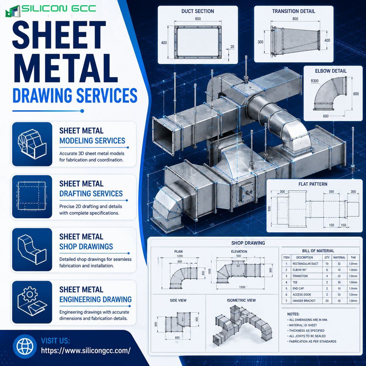 Ajman, Construction, Sheet Metal Drawing Services In Ajman, UAE