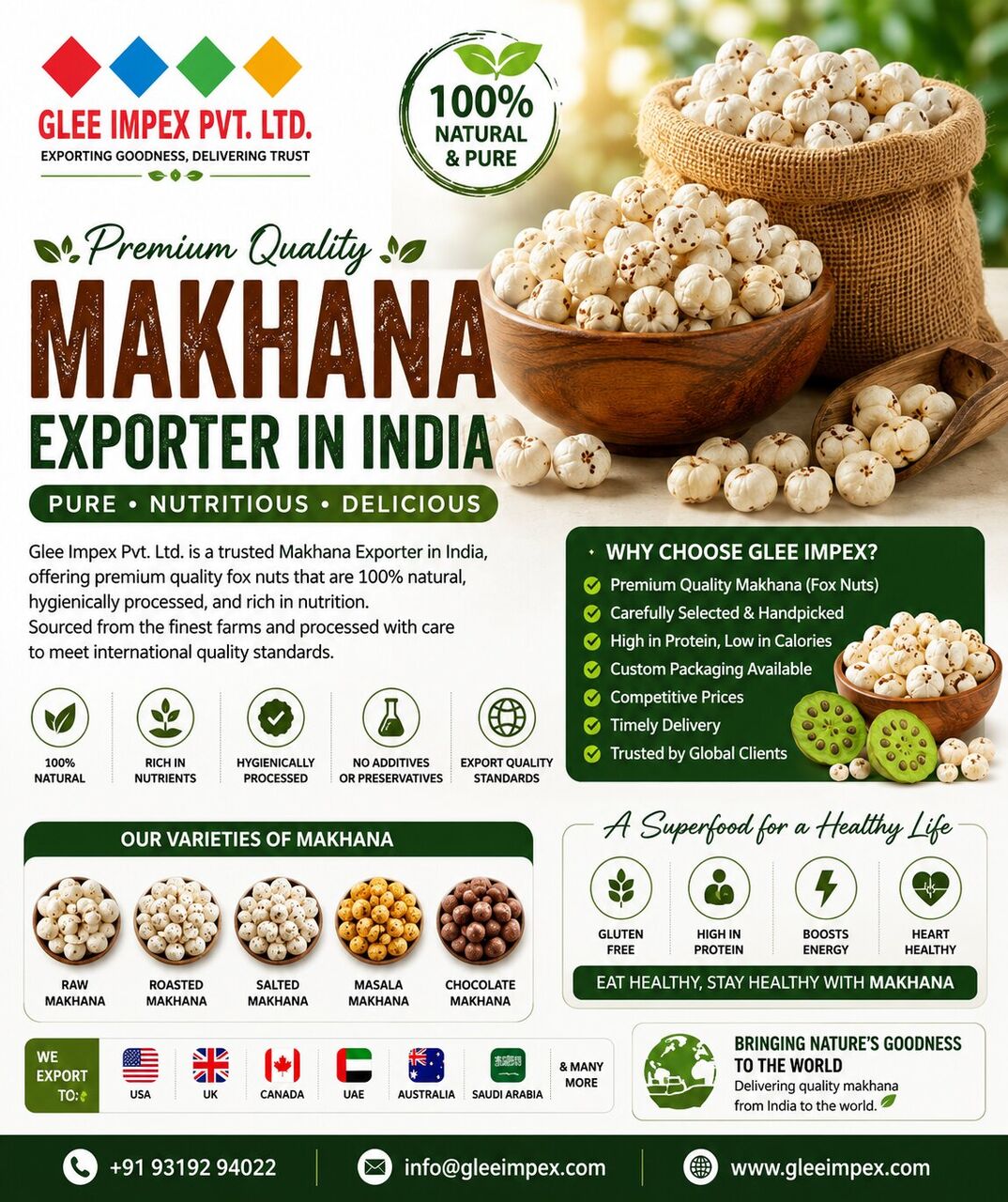 Mumbai, Food, Best Exporter Company In India For Premium Makhana (Fox Nuts) | GLEE IMPEX