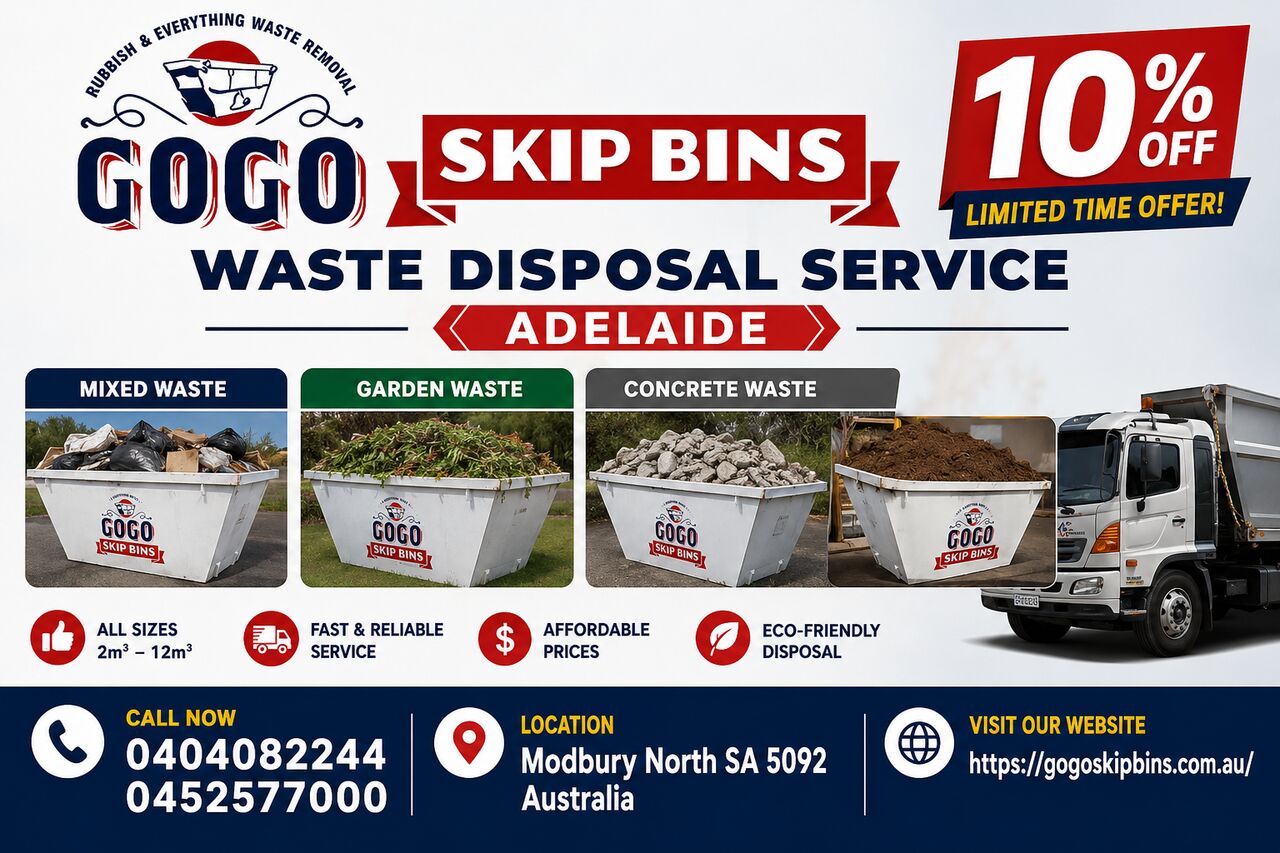 Sydney, Cleaning, Large Skip Bin Sizes Adelaide | GoGo Skip Bins