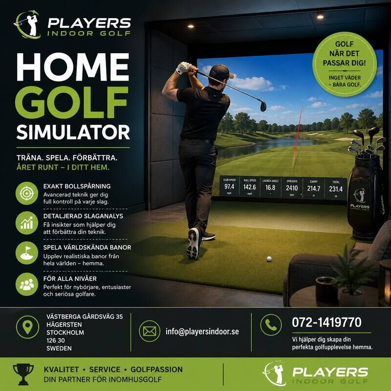 Stockholm, Business, Förbättra Ditt Spel Med Home Golf Simulator Från Players Indoor Golf