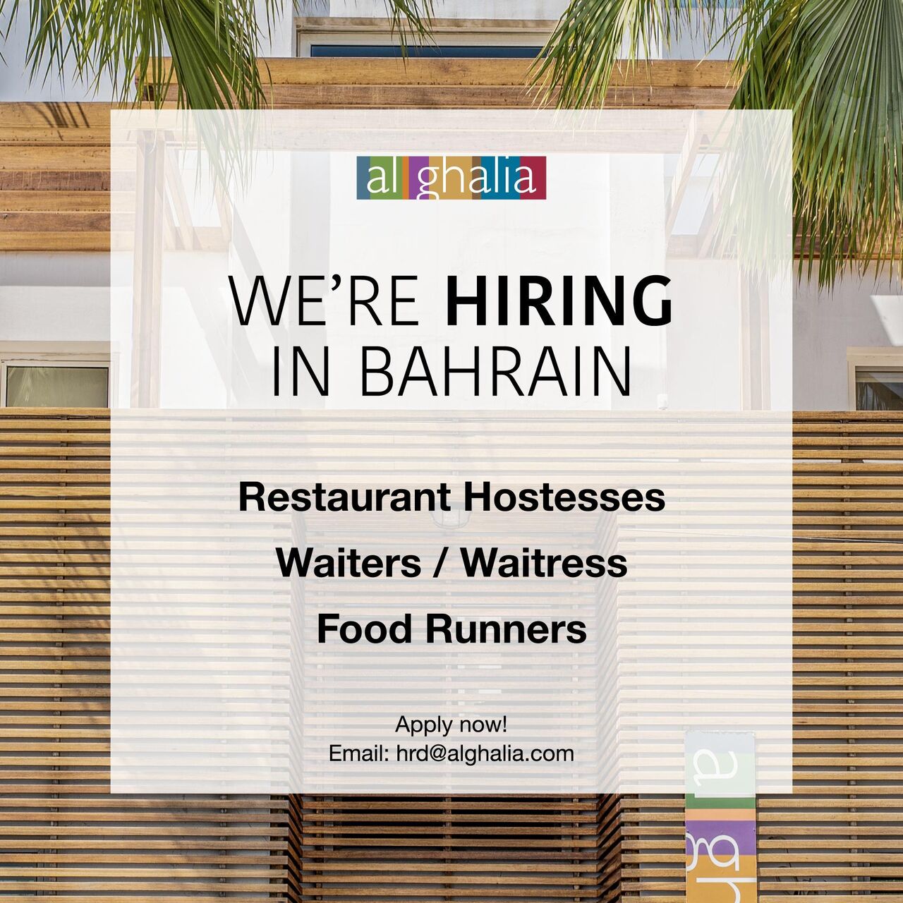Manama, Jobs, Hiring: Female Food Runners
