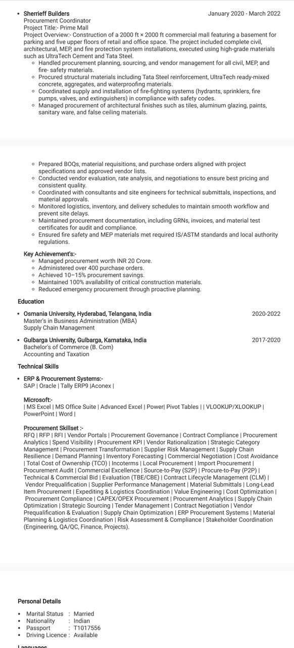 Dammam, Job Seekers, Procurement Officer