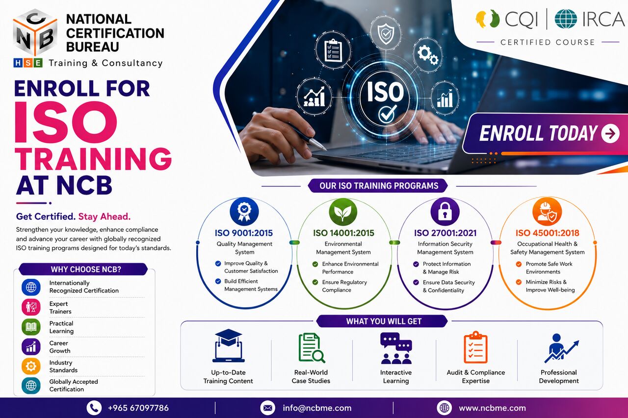 Fahaheel, Training, CQI & IRCA Certified ISO Lead Auditor Training Courses | NCB Kuwait