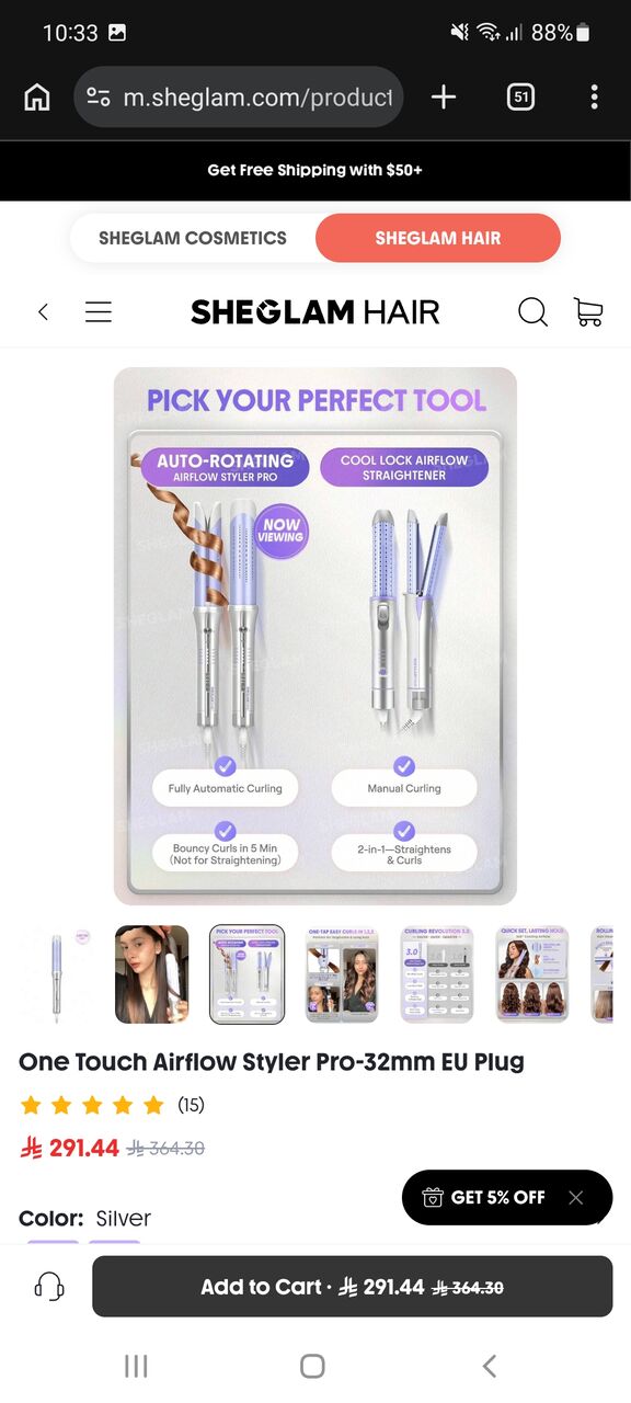 Jeddah, Health & Beauty Items, SAR 175,  SHEGLAM HAIR 3 In 1 Straightner, Curler & Dryer