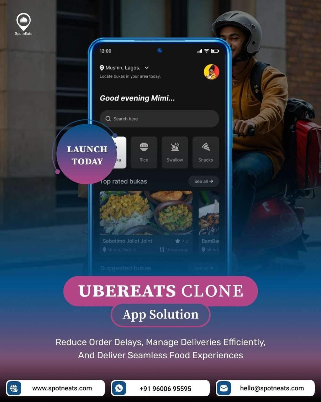 Riyadh, Software Development, Launch An UberEats Clone App For The Middle East | SpotnEats