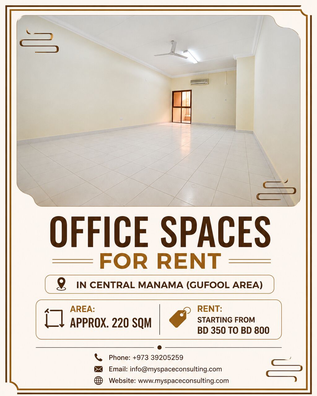 Manama, Offices, BHD 350,  220 Sq. Meter,  Office Spaces For Rent In Central Manama (Gufool Area) | Prime Business Location