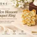 USD 60,  Golden Blossom Bouquet Ring | Luxury Floral Diamond & Gold Ring