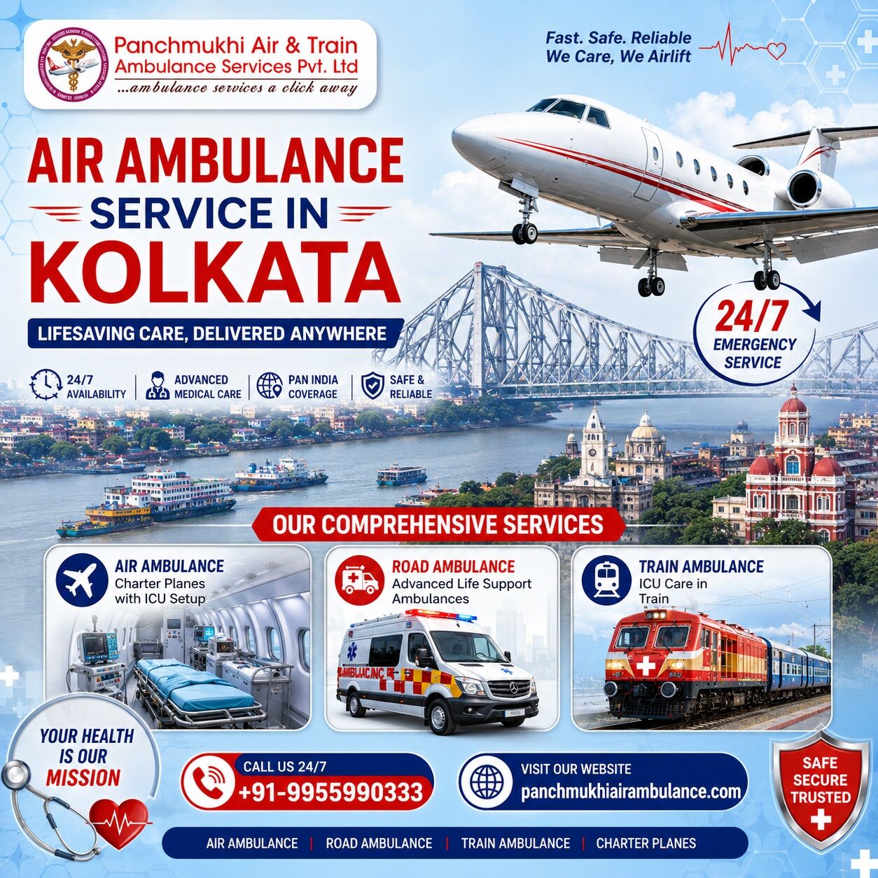 Kolkata, Health, Get Safe, Convenient Patients By Panchmukhi Air Ambulance Service In Kolkata