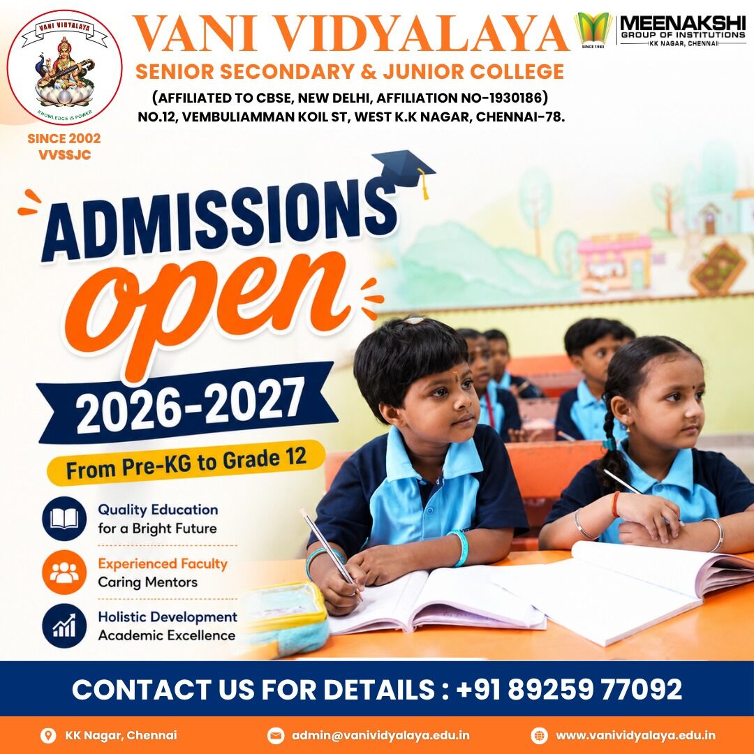 Chennai, Education, CBSE School In Kknagar | Vani Vidyalaya