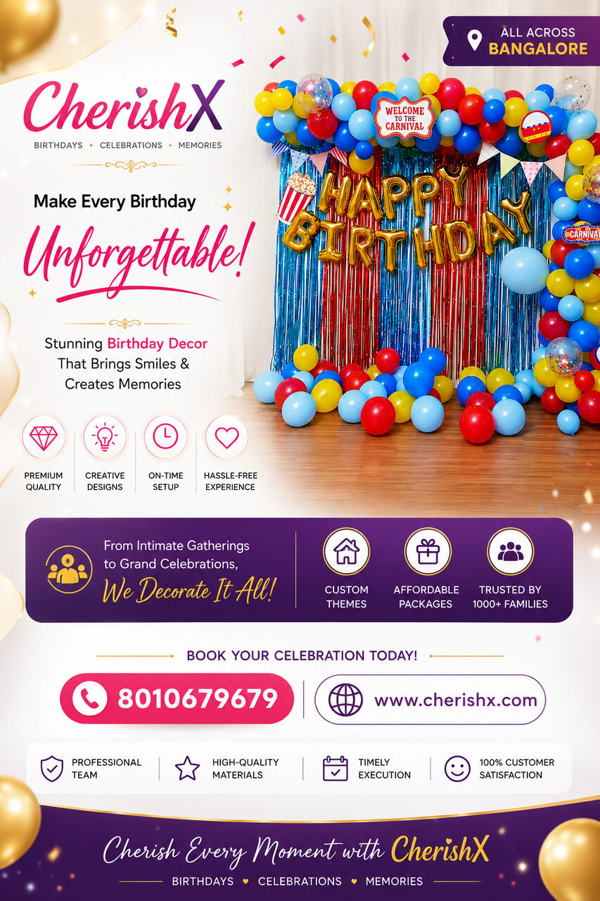 Bangalore, Event Planning, Birthday Decorators In Bangalore | Beautiful Setups For Memorable Celebrations