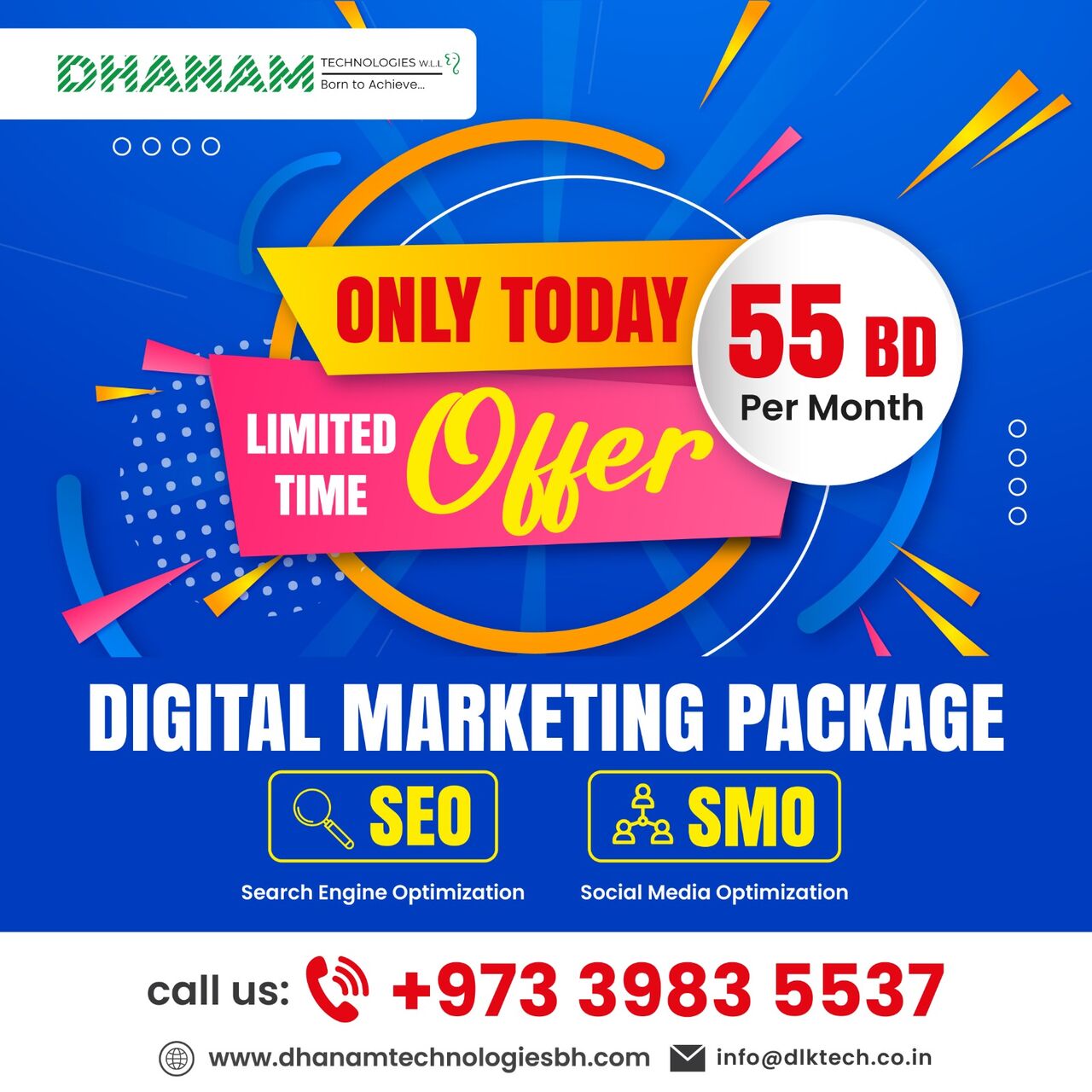 Manama, Marketing, Today Offer-DIGITAL MARKETING PACKAGE IN BAHRAIN &ndash; ONLY 55 BD PER MONTH