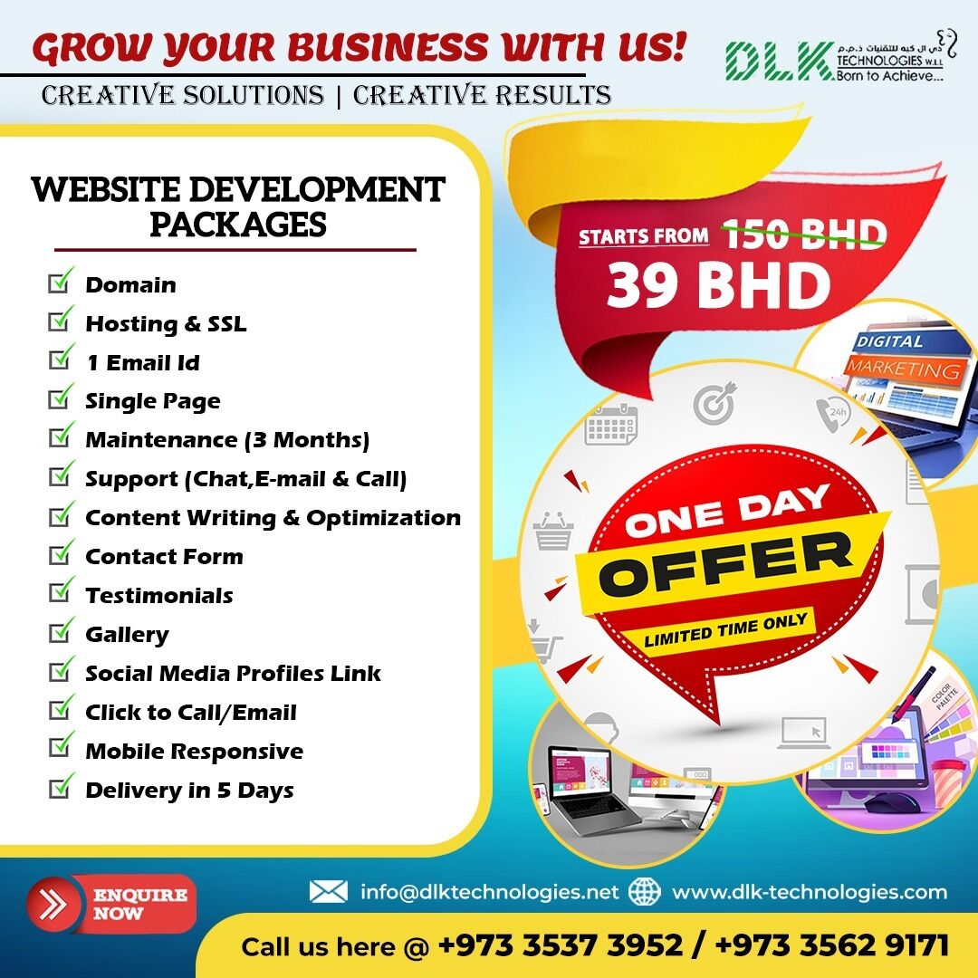 Manama, Marketing, TODAY OFFER-Professional Website Development Starting From 39 BHD