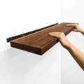 Long Floating Shelves In Mahogany Wood For Modern Home