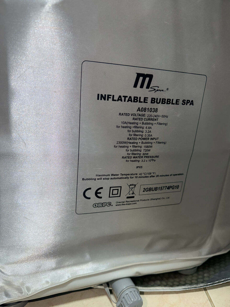 Khobar, Furniture, SAR 1200,  M Spa Silver Cloud Inflatable For Sale