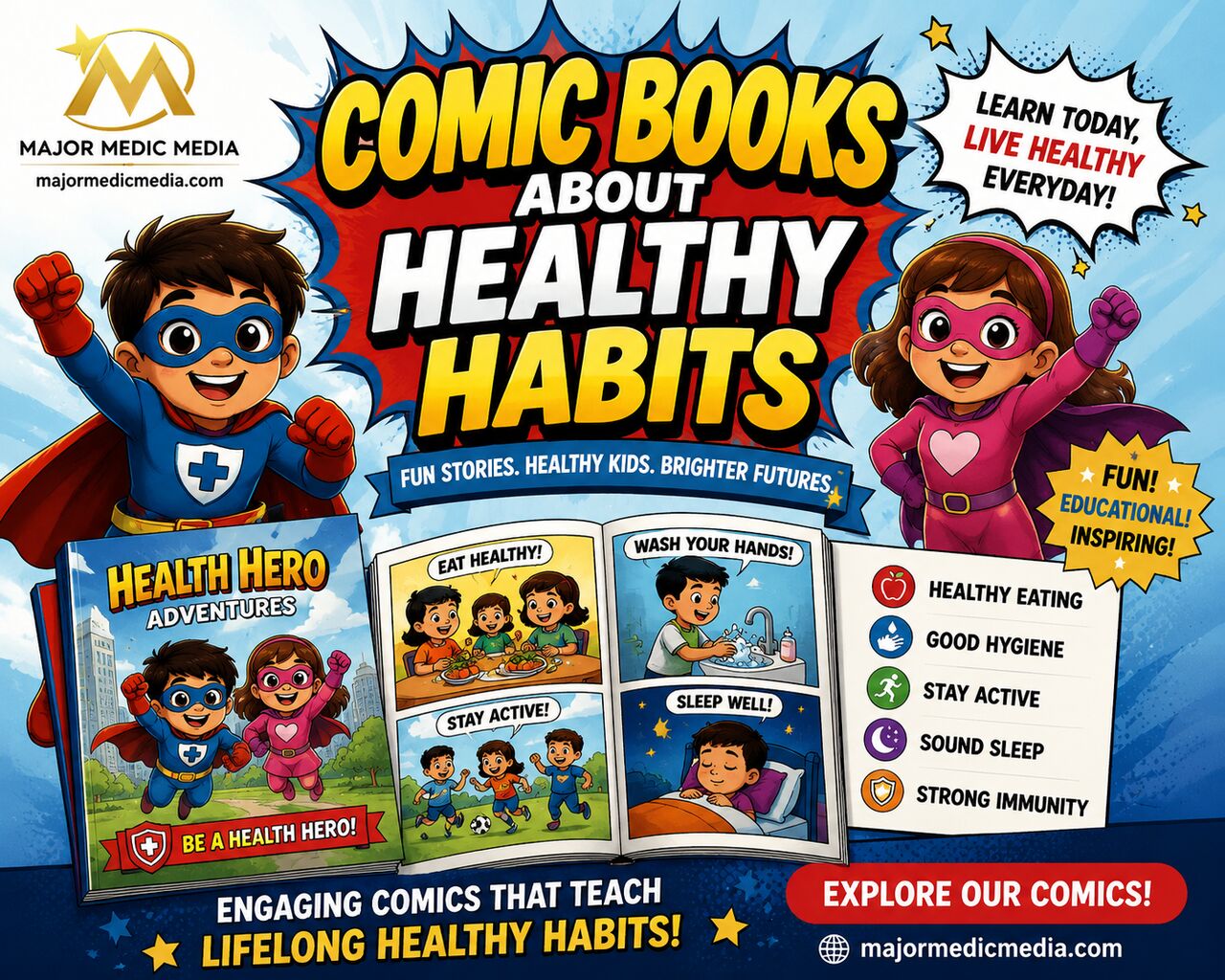 New York, Business, Comic Books About Healthy Habits For Kids