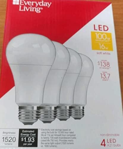 New York, Free Items, USD 16,  Bright LED Light Bulbs 100 Watt Equivalent | 4-Pack