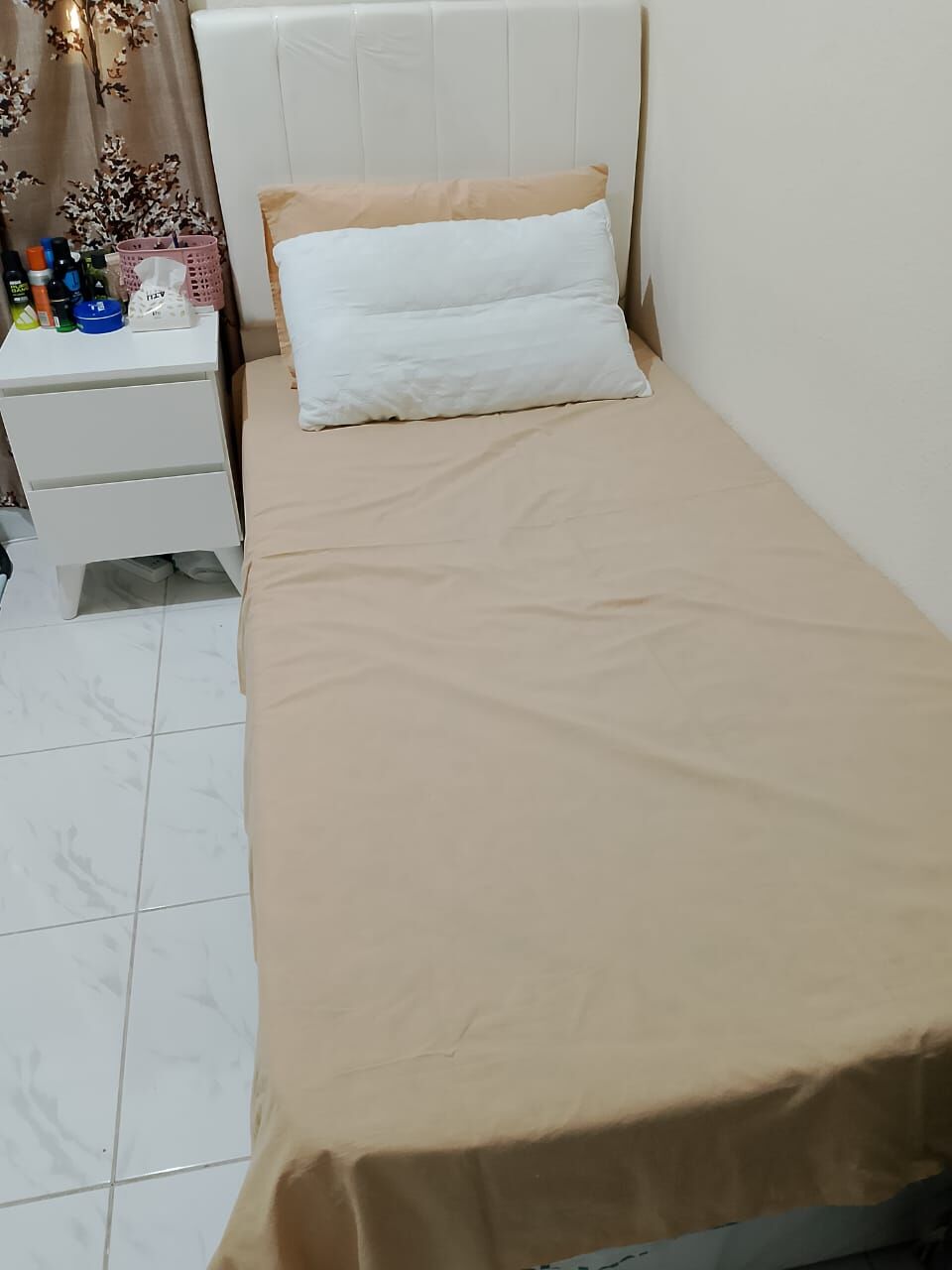 Al Safa, Furniture, SAR 350,  Single Bed With Side Drawers & 2-Door Wardrobe &ndash; Like New
