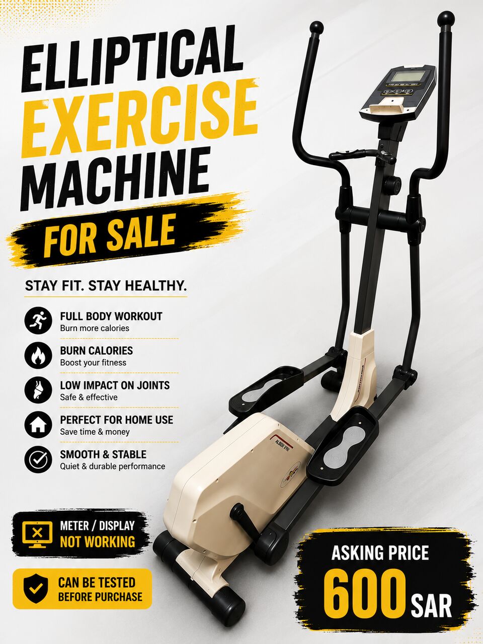 Riyadh, Heavy Equipment, SAR 600,  Elleptical Cross Trainer