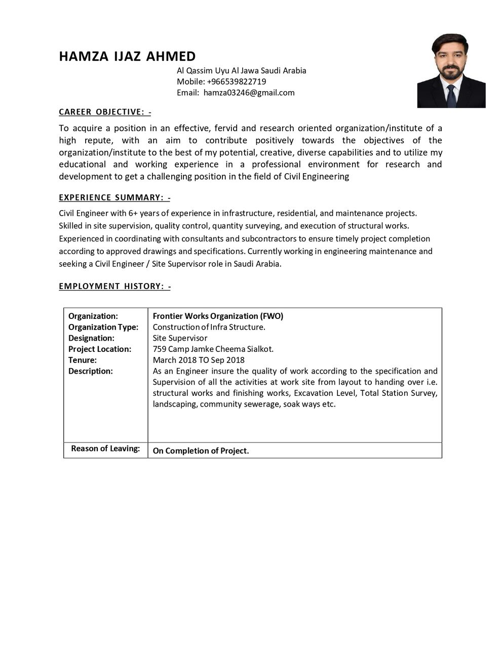 Riyadh, Job Seekers, Civil Supervisor