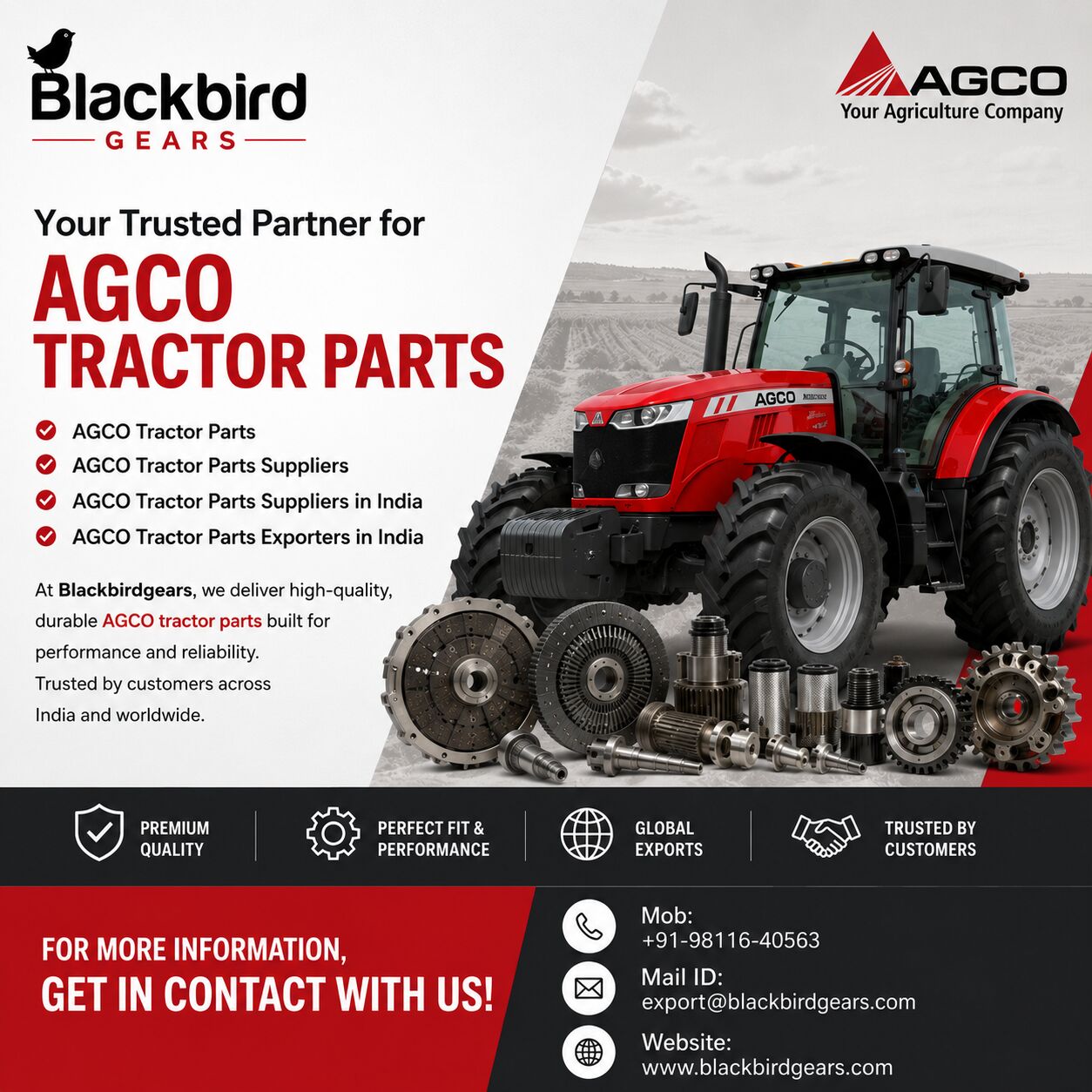 New Delhi, Business, AGCO Tractor Parts Dealers & Suppliers In India | Blackbird Gears