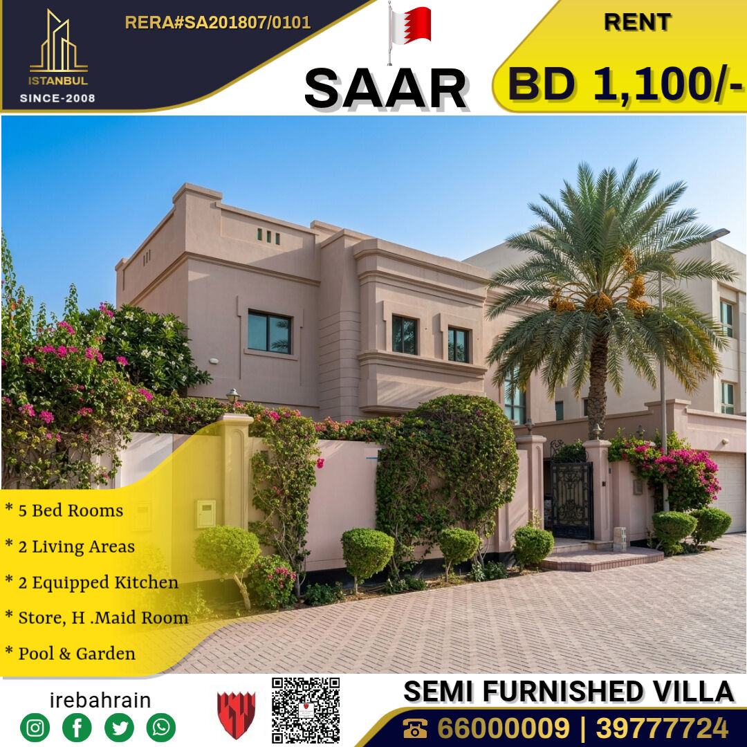Saar, Villas, BHD 1100,  Semi Furnished Luxury Villa For Rent In Saar