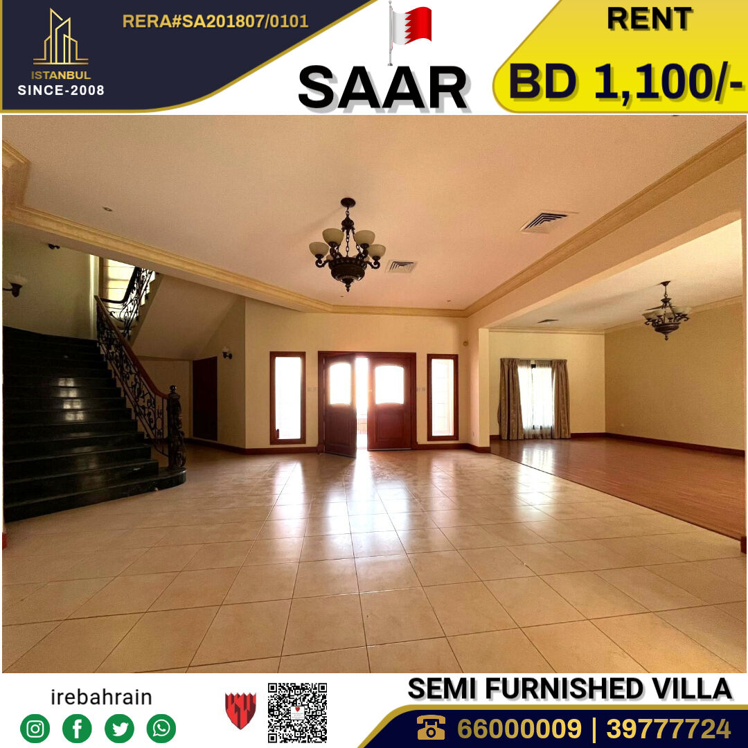 Saar, Villas, BHD 1100,  Semi Furnished Luxury Villa For Rent In Saar